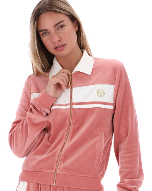 Sergio Tacchini Women Sergio Tacchini Collars Velour Track Top Deep Blush Gardenia