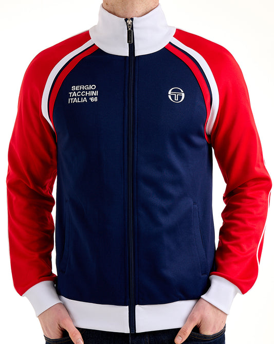 Sergio Tacchini Sergio Tacchini Ghibli Davis Trainingsoberteil Marineblau/Tiefrot