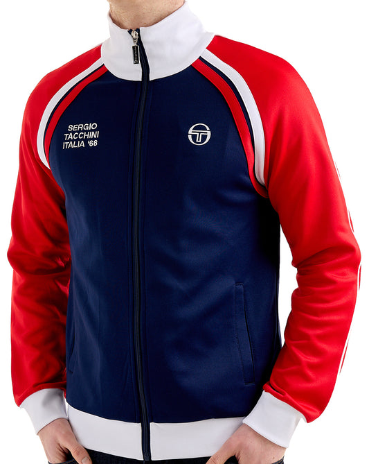 Sergio Tacchini Sergio Tacchini Ghibli Davis Trainingsoberteil Marineblau/Tiefrot