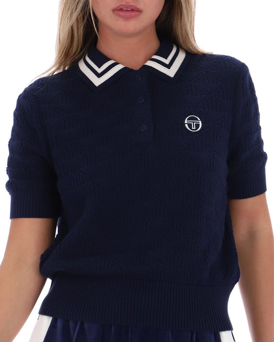 Sergio Tacchini Women Sergio Tacchini Grazia Knitted Polo Navy Blue
