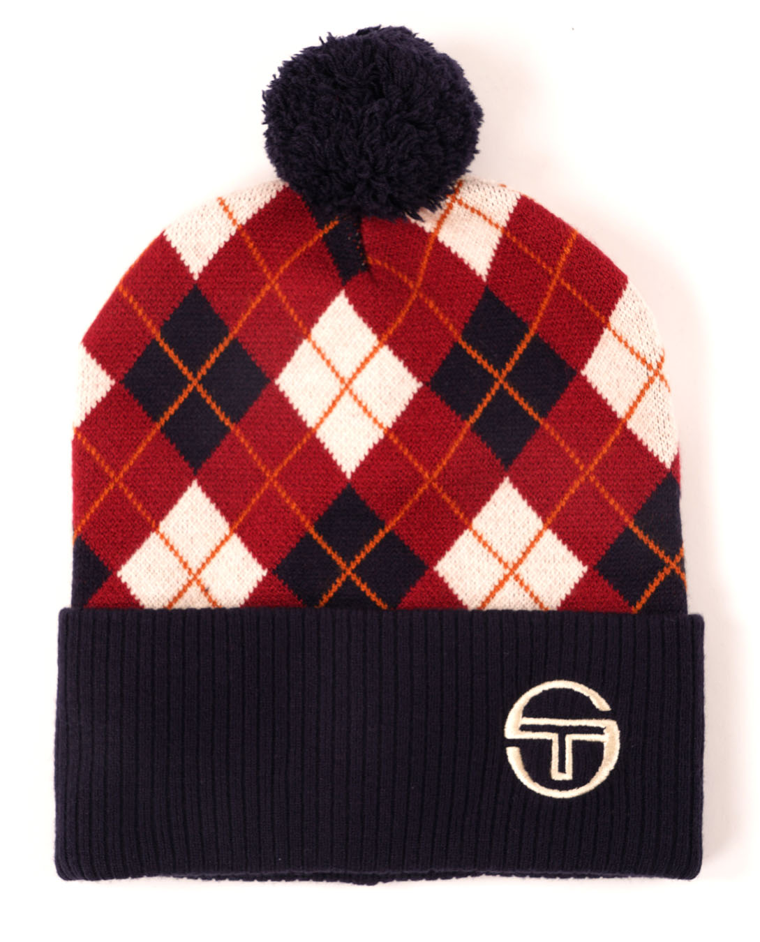 Sergio Tacchini Hamilton Bobble Beanie Navy Blue/Rhubarb