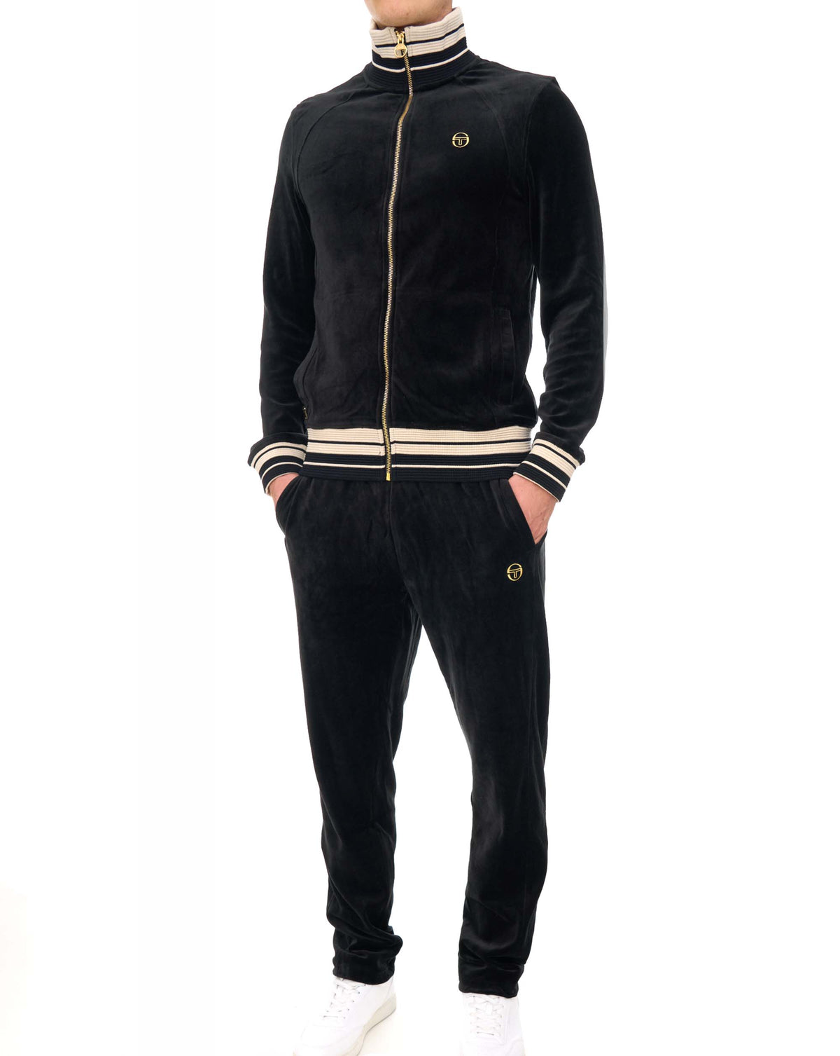 Sergio Tacchini Lazzari Velour Track Pant Black