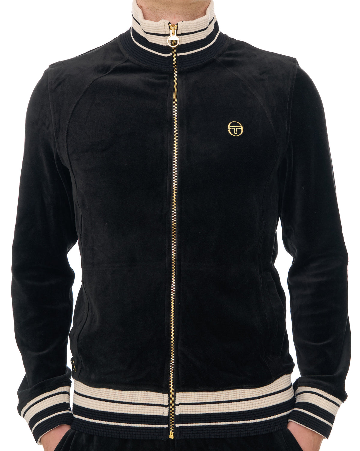 Sergio Tacchini Lazzari Velour Track Top Black