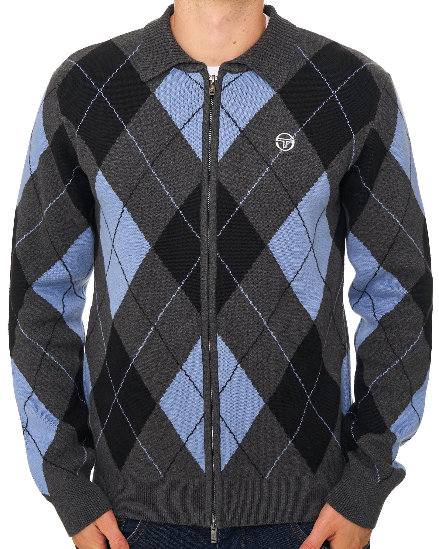 Sergio Tacchini Marco Knitted Cardigan Charcoal Grey