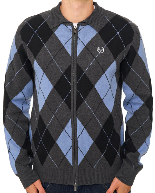 Sergio Tacchini Sergio Tacchini Marco Knitted Cardigan Charcoal Grey