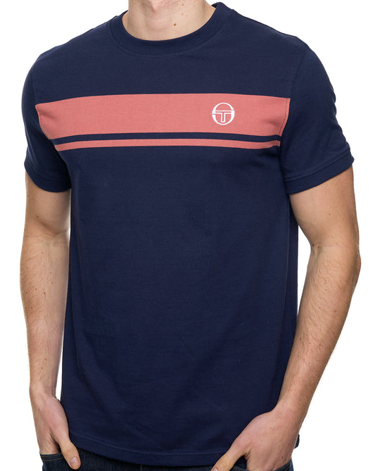 Sergio Tacchini Masters T-Shirt Marineblau/Hellbraun