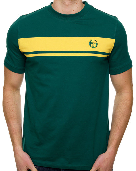 Sergio Tacchini Masters T-Shirt Dunkelgrün/Gelb