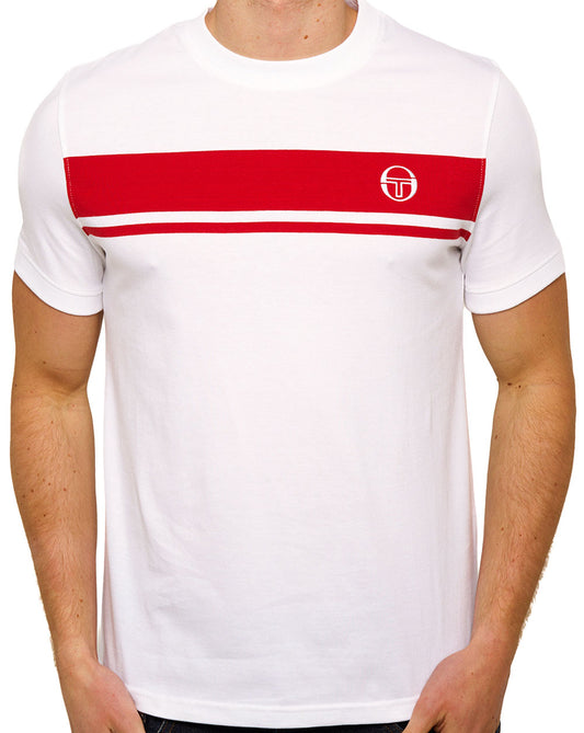 Sergio Tacchini Masters T-Shirt Weiß/Dunkelrot