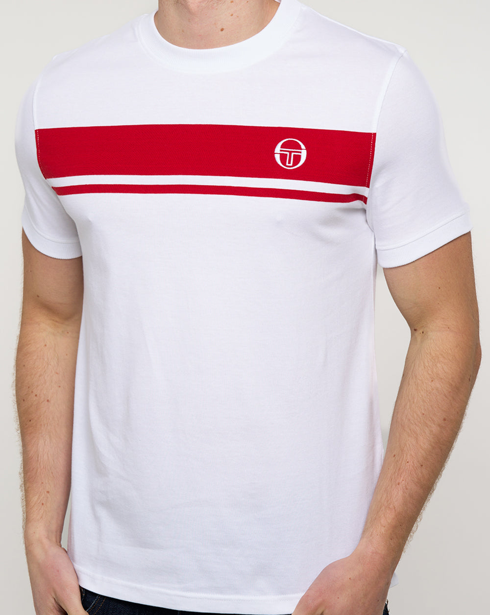 Sergio Tacchini Masters T-Shirt Weiß/Dunkelrot