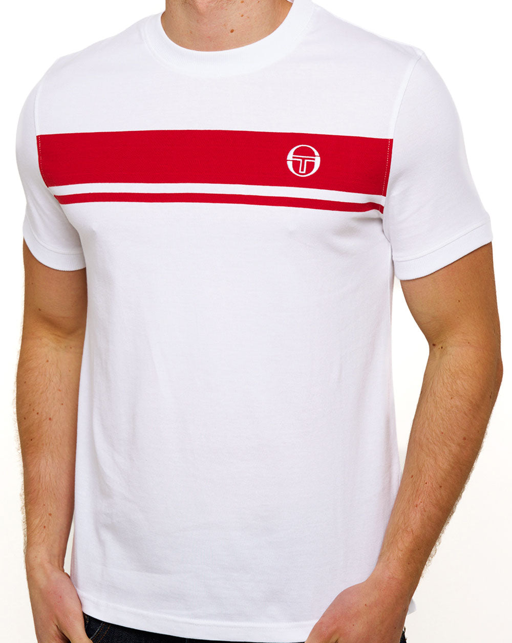 Sergio Tacchini Masters T-Shirt Weiß/Dunkelrot