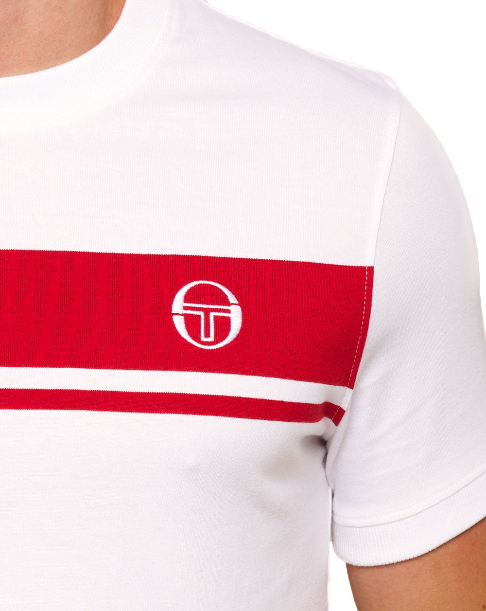 Sergio Tacchini Masters T-Shirt Weiß/Dunkelrot