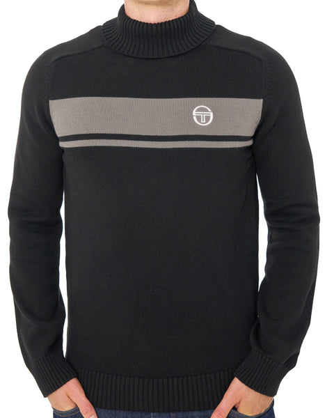 Sergio Tacchini Masters Rollkragenpullover Schwarz/Grau