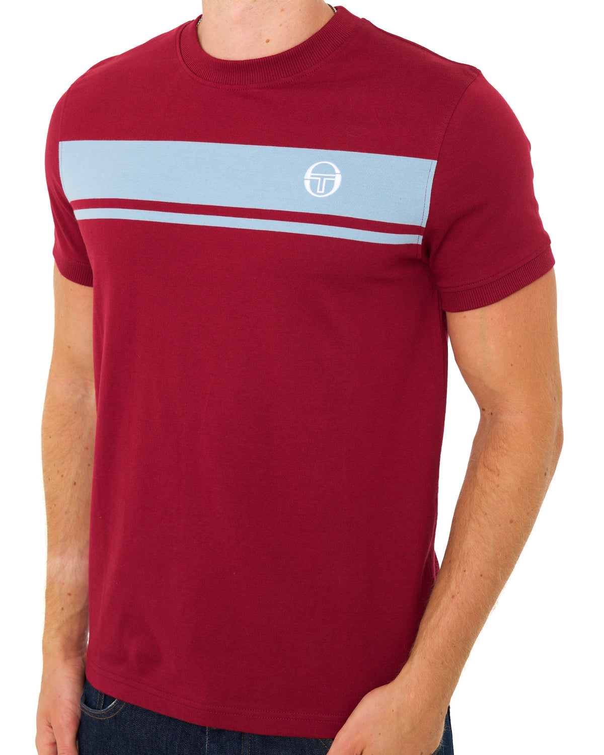 Sergio Tacchini Masters T Shirt Claret/Dusky Blue