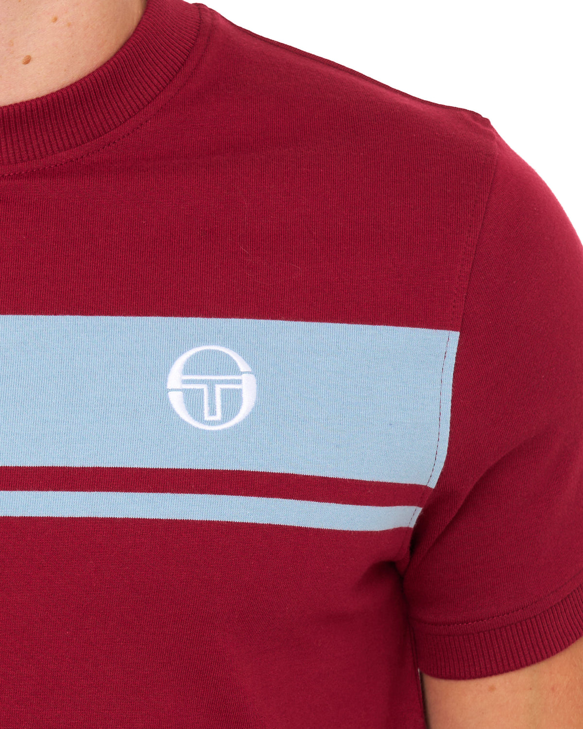 Sergio Tacchini Masters T Shirt Claret/Dusky Blue