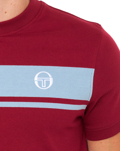 Sergio Tacchini Masters T Shirt Claret/Dusky Blue