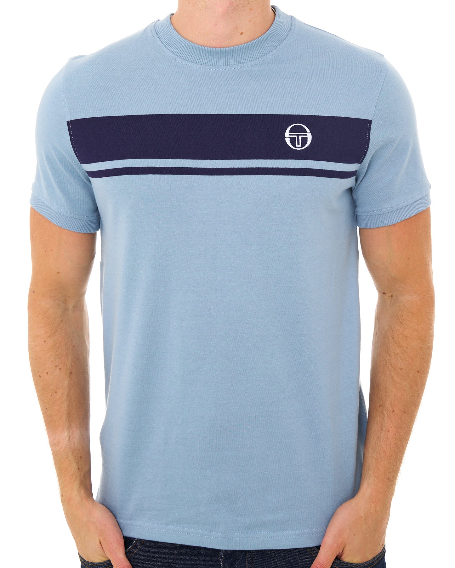 Sergio Tacchini Masters T Shirt Dusky Blue/Navy