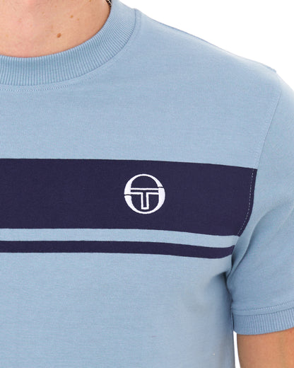 Sergio Tacchini Masters T Shirt Dusky Blue/Navy