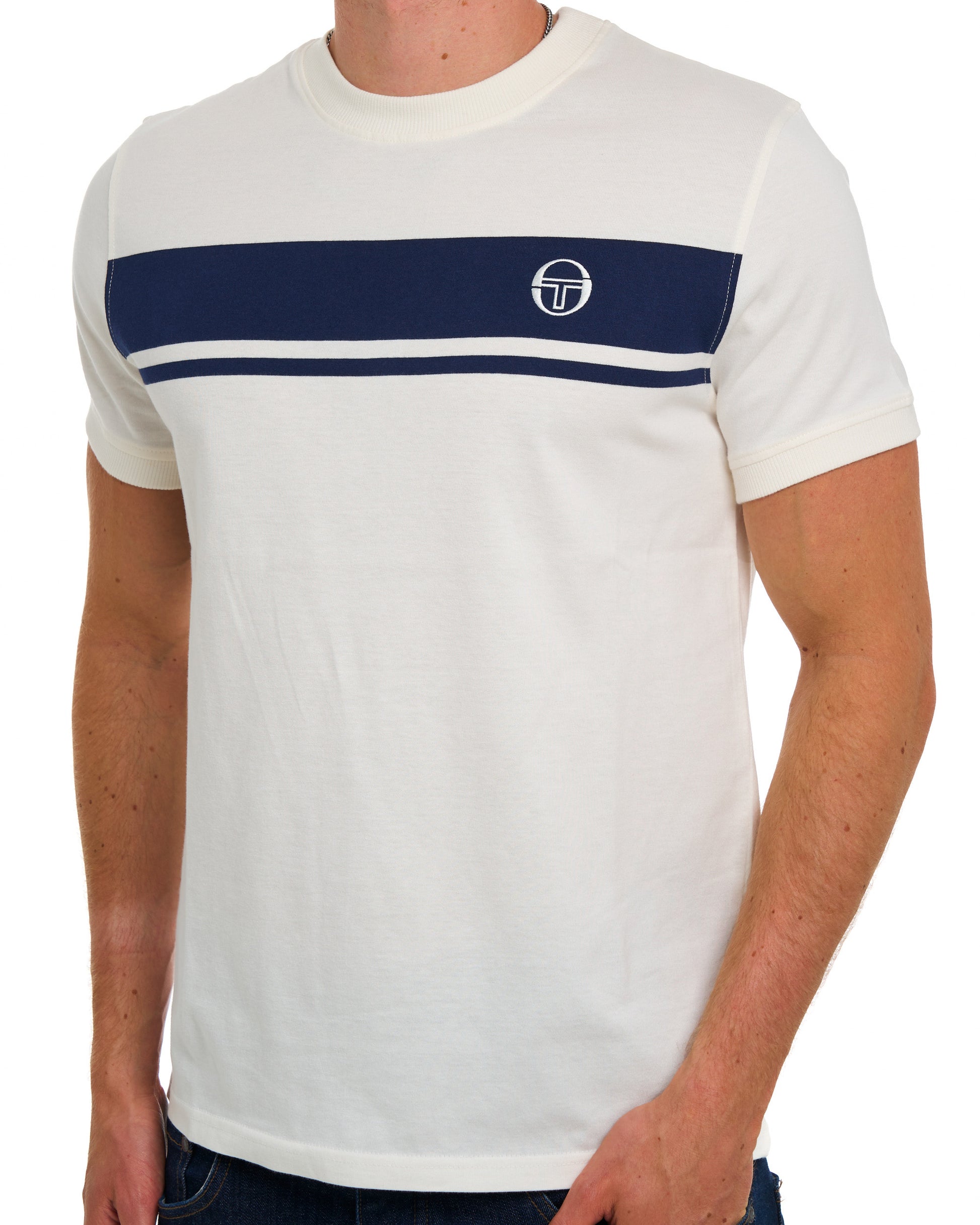 Sergio Tacchini Masters T-Shirt Gardenia/Marineblau