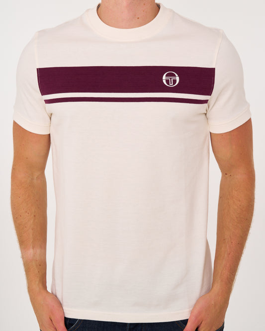 Sergio Tacchini Sergio Tacchini Masters T Shirt Gardenia/Burgundy