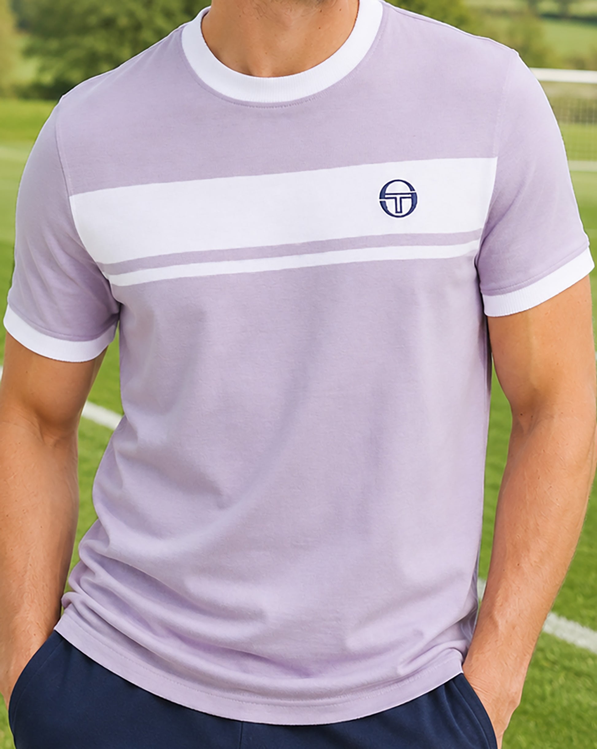 Sergio Tacchini Masters T-Shirt Distel/Weiß