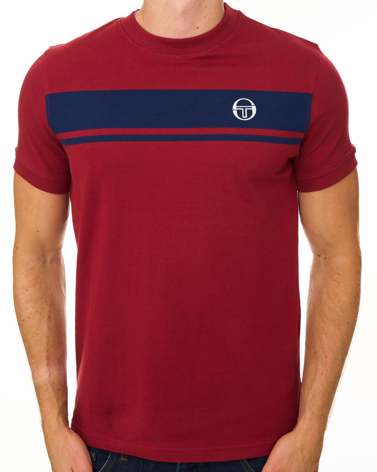 Sergio Tacchini Masters T Shirt Merlot/Navy Blue