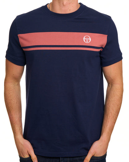 Sergio Tacchini Masters T-Shirt Marineblau/Hellbraun