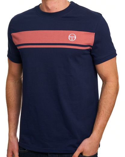 Sergio Tacchini Masters T-Shirt Marineblau/Hellbraun