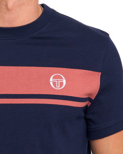Sergio Tacchini Masters T-Shirt Marineblau/Hellbraun