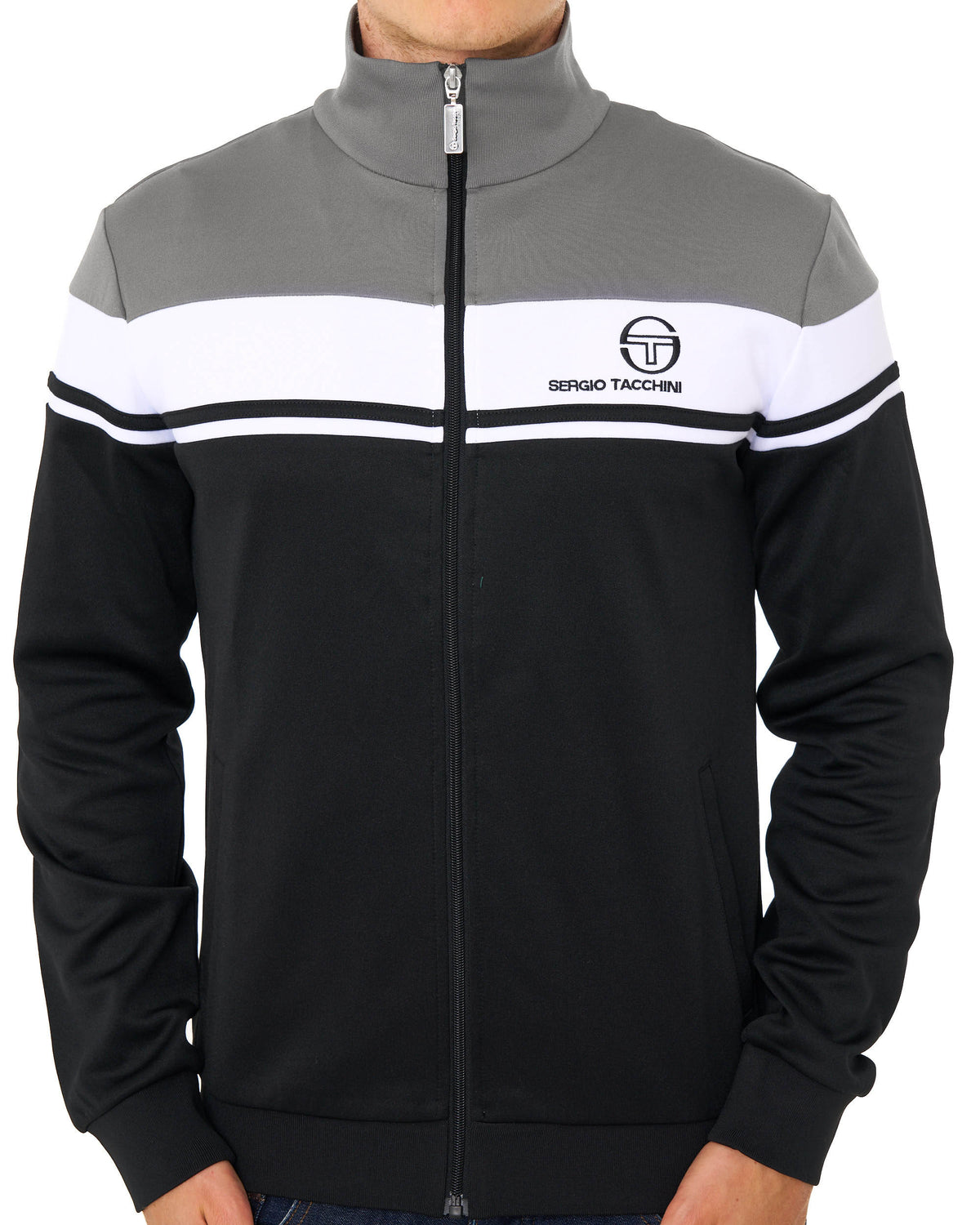 Sergio Tacchini Masters Track Top Black/Charcoal/White