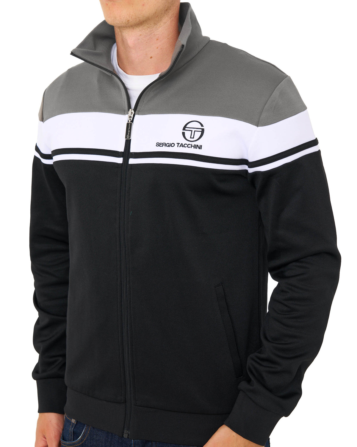 Sergio Tacchini Masters Track Top Black/Charcoal/White