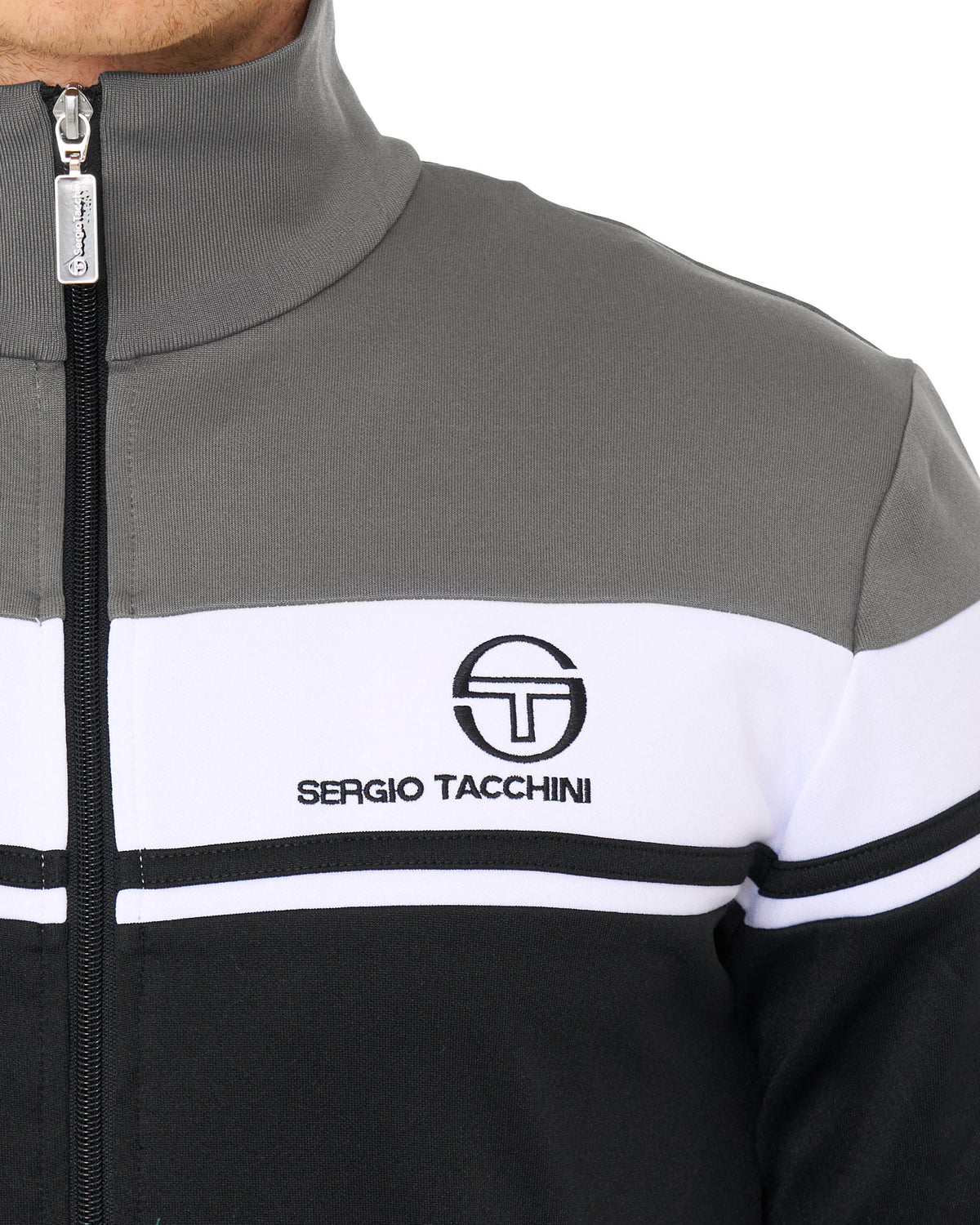 Sergio Tacchini Masters Track Top Black/Charcoal/White