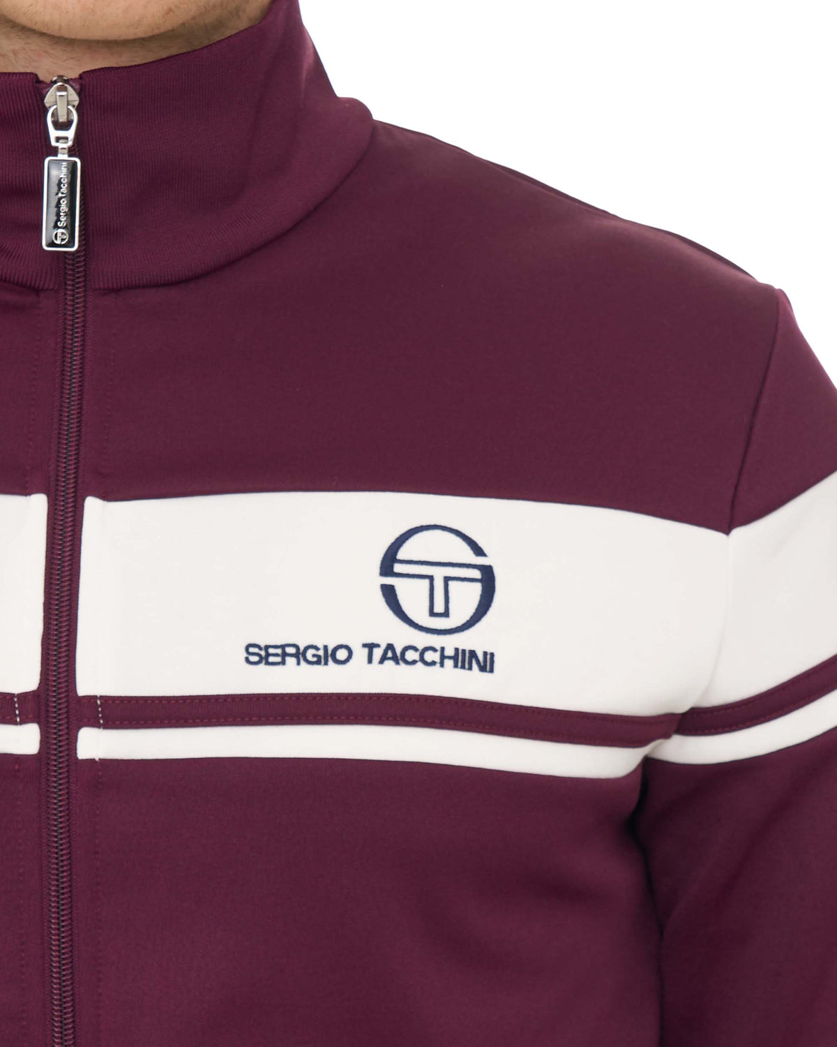 Sergio Tacchini Masters Track Top Deep Burgundy Gardenia