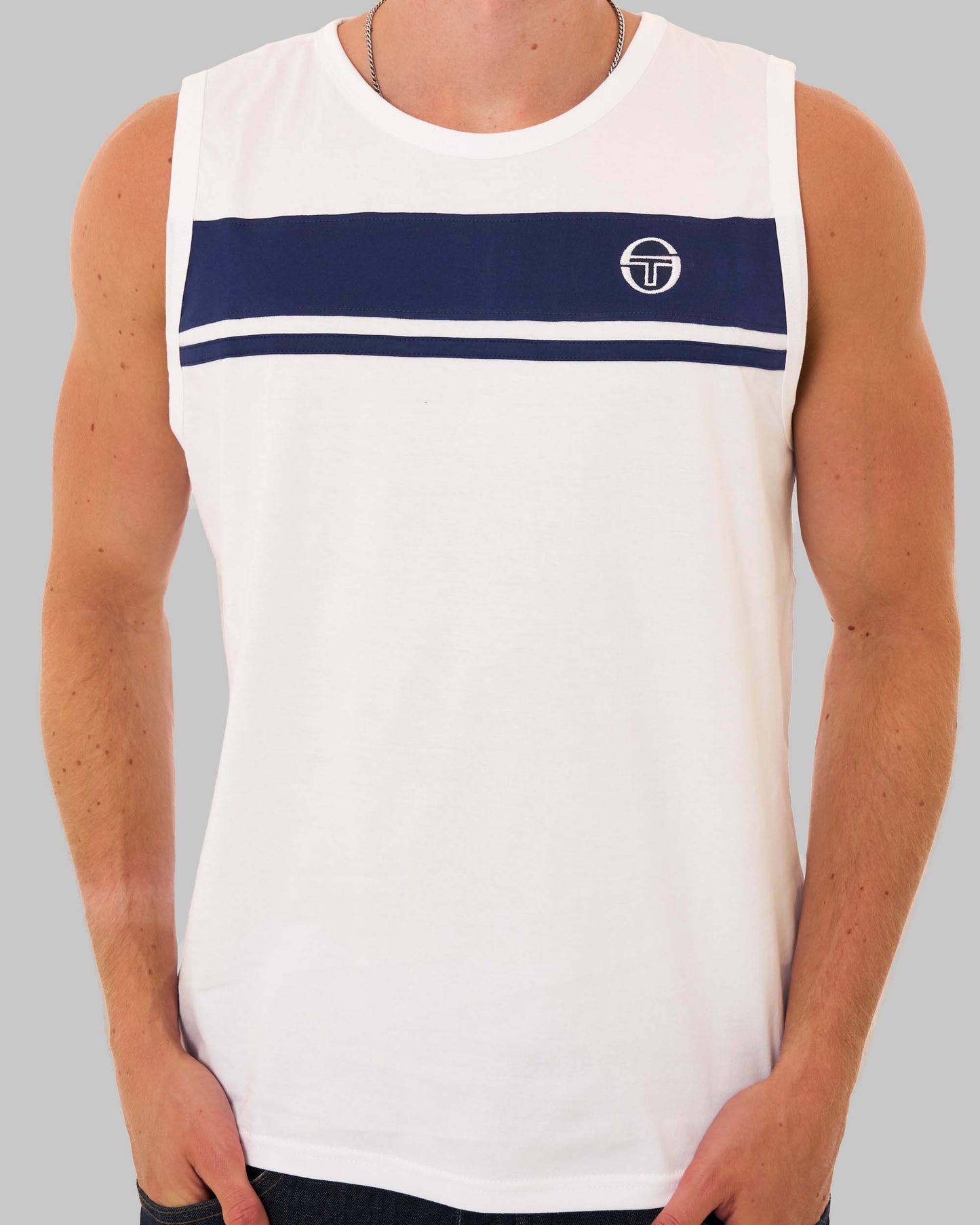 Sergio Tacchini Masters Vest White/Navy