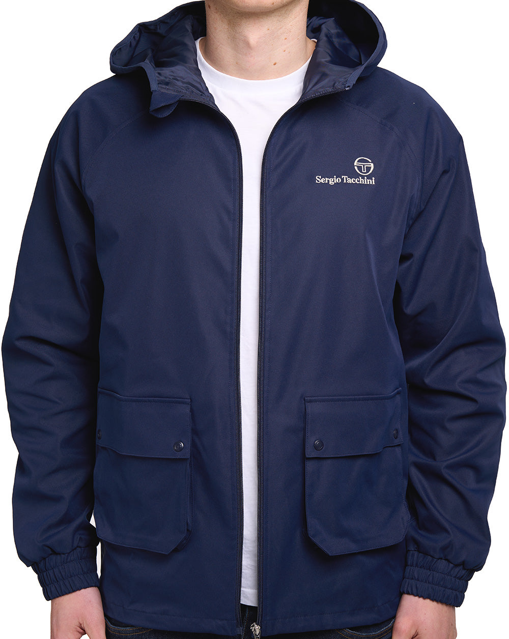 Sergio Tacchini Hooded Casual Jacket Navy Blue