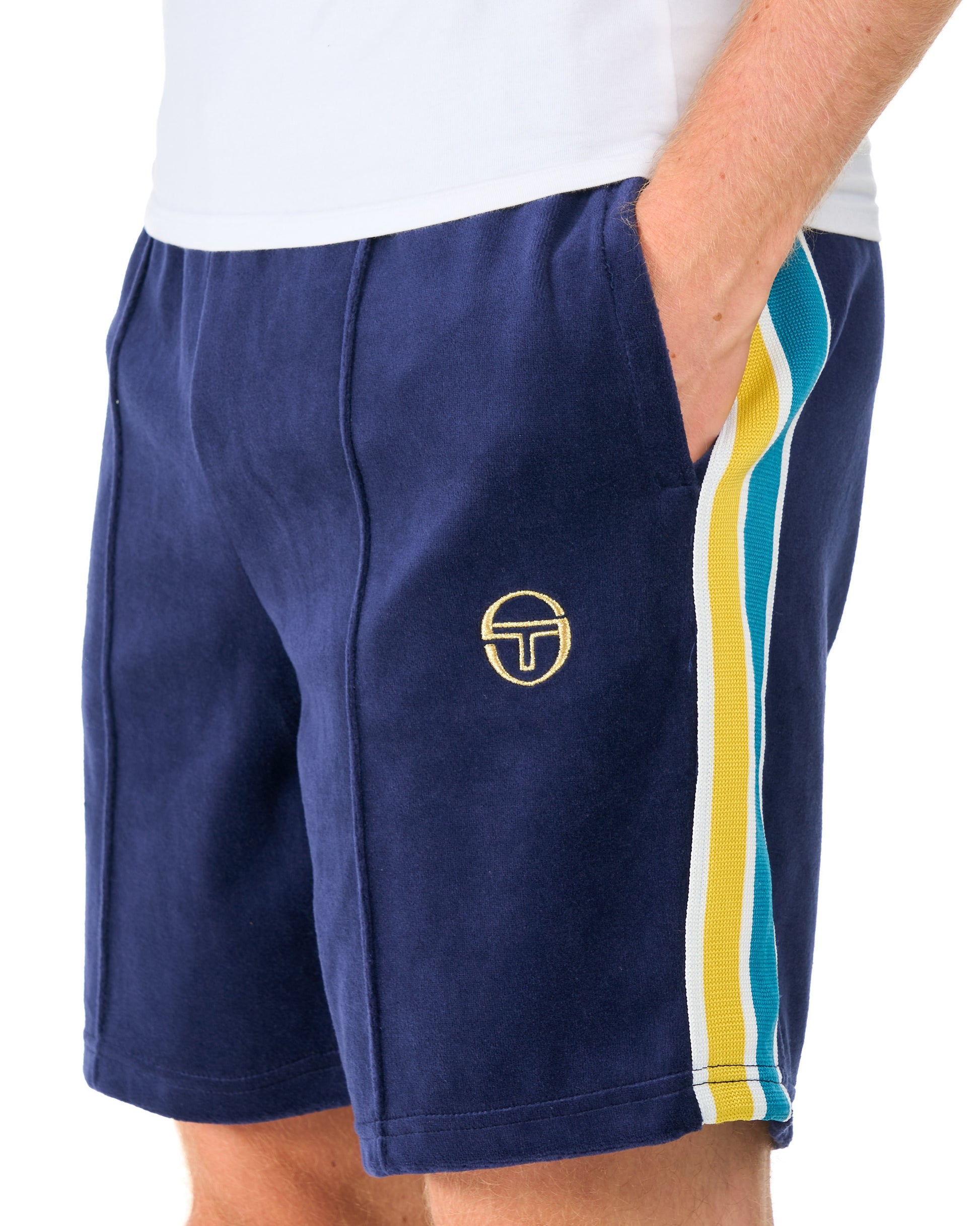 Sergio Tacchini Monte Velour Shorts Navy Blue