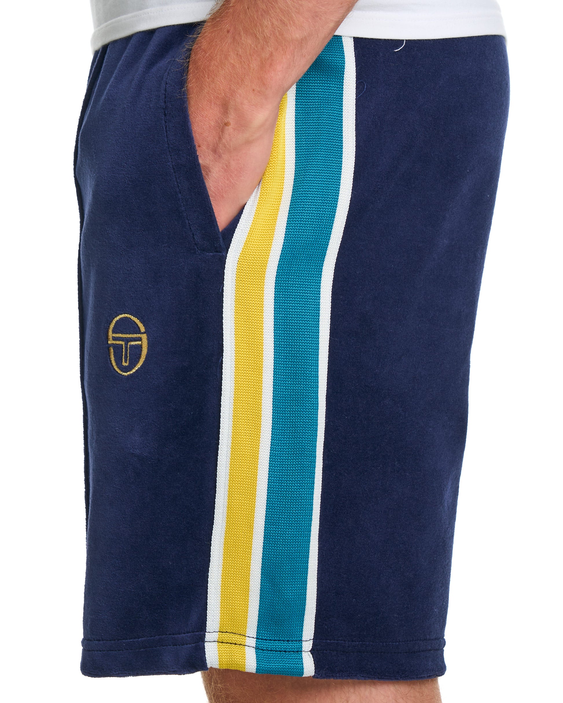 Sergio Tacchini Monte Velour Shorts Navy Blue