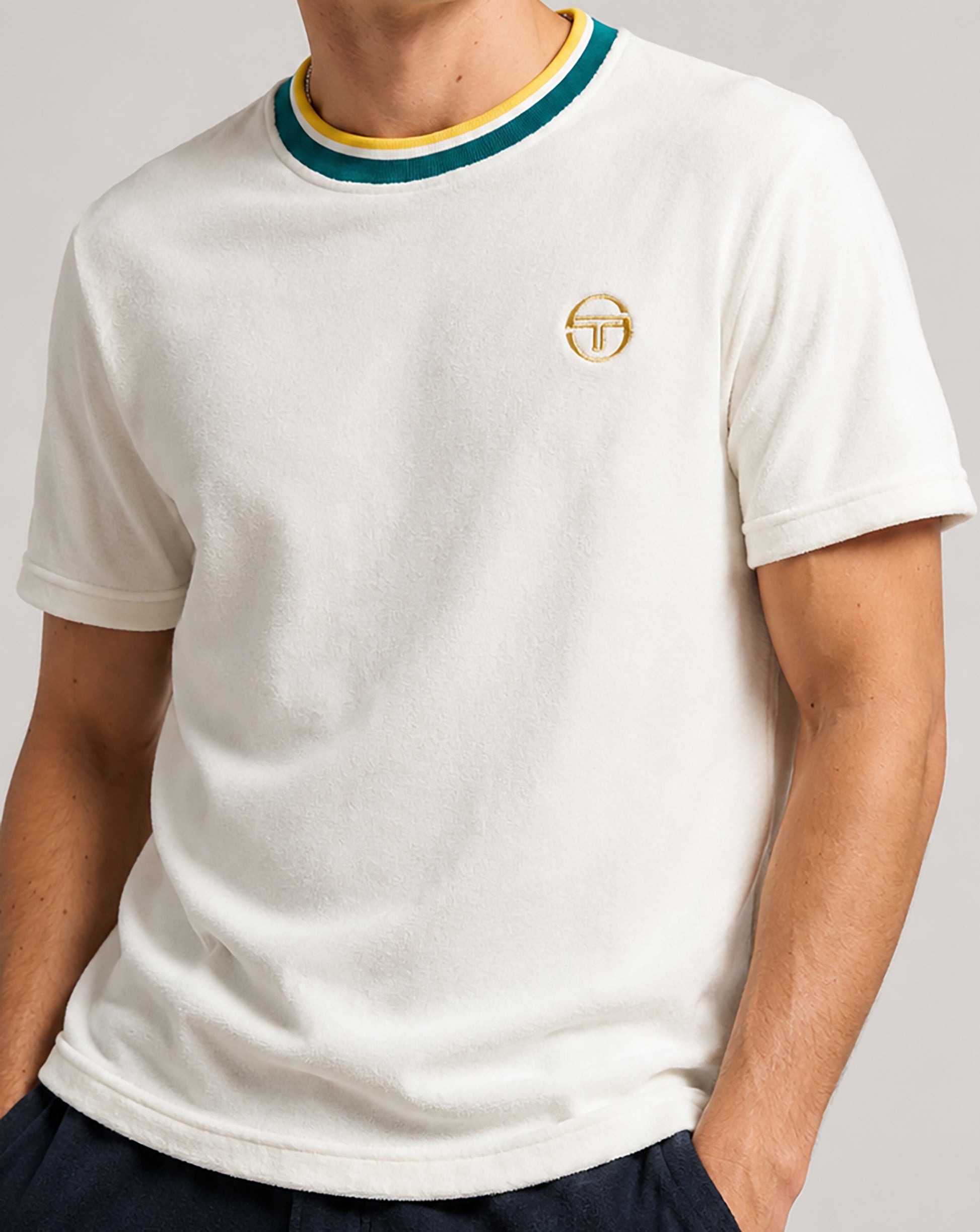 Sergio Tacchini Monte Velour T-Shirt Gardenia