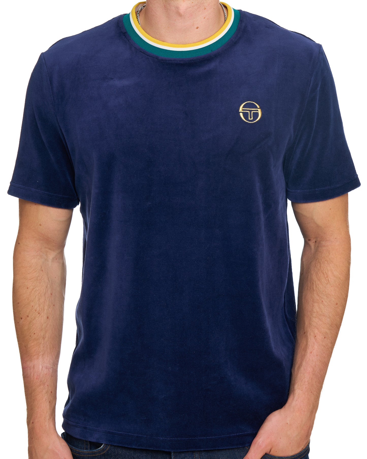 Sergio Tacchini Monte Velour T-Shirt Marineblau