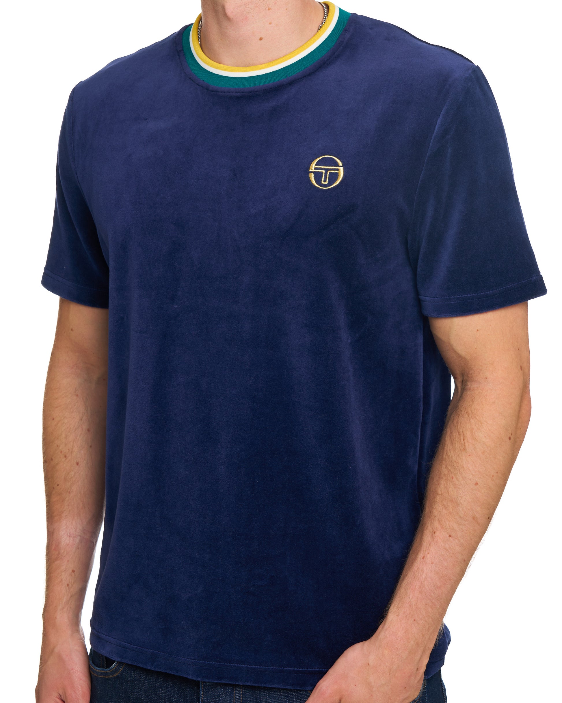 Sergio Tacchini Monte Velour T-Shirt Marineblau