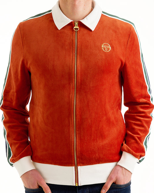 Sergio Tacchini Monte Velour Track Top Burnt Orange/Gardenia