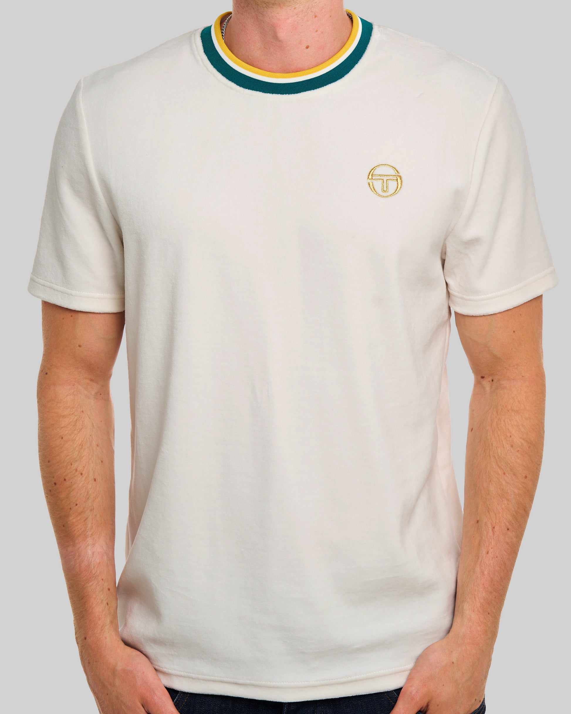 Sergio Tacchini Monte Velour T-Shirt Gardenia