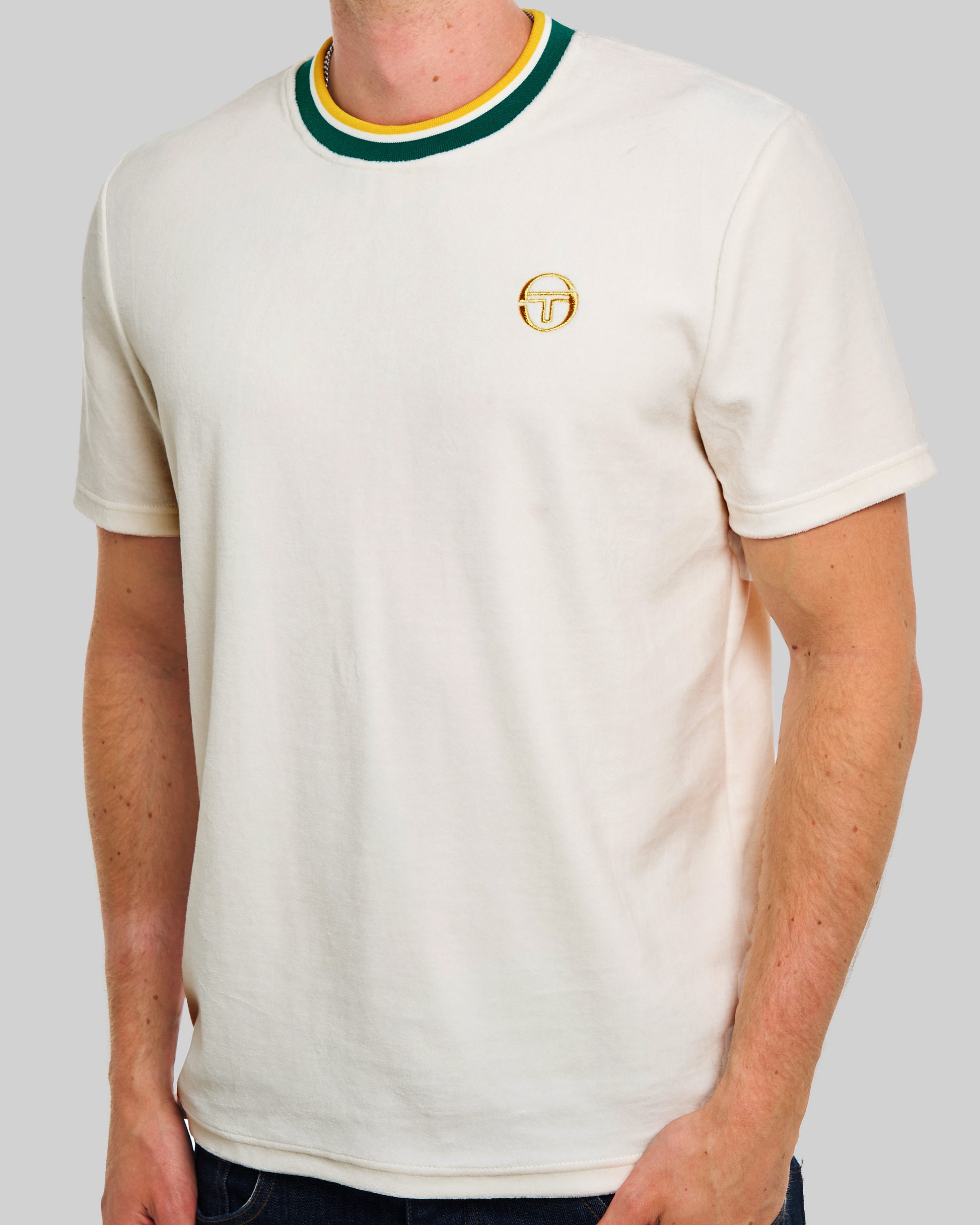 Sergio Tacchini Monte Velour T-Shirt Gardenia