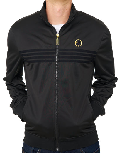 Sergio Tacchini Multi Stripe Track Top Black/Gold Lurex
