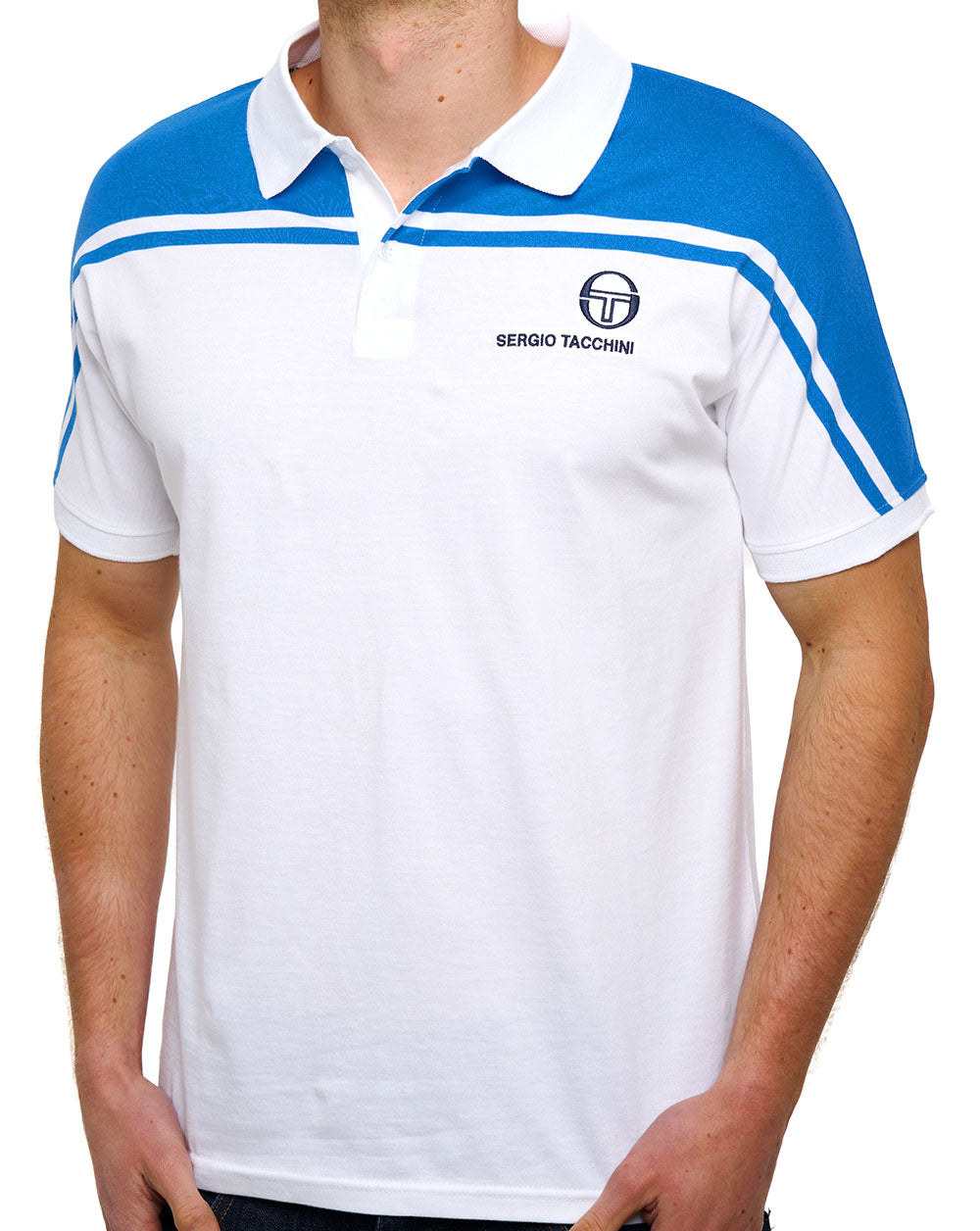 Sergio Tacchini New Young Line Poloshirt Weiß/Blau