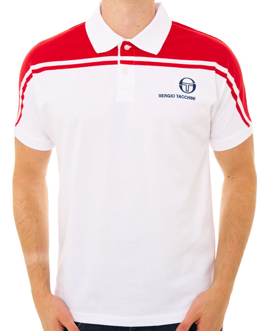 Sergio Tacchini Sergio Tacchini New Young Line Polo Shirt White/Dark Red