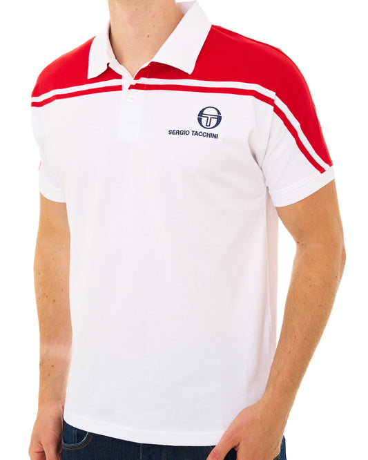 Sergio Tacchini Sergio Tacchini New Young Line Polo Shirt White/Dark Red