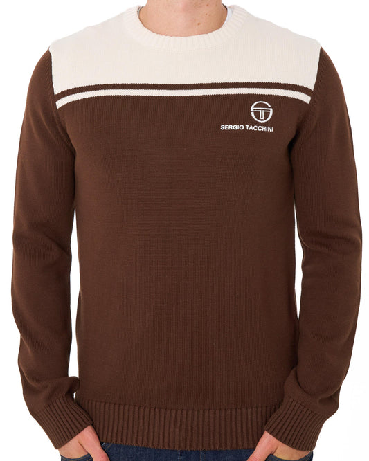 Sergio Tacchini Sergio Tacchini New Young Line Crew Knit Brown/Gardenia