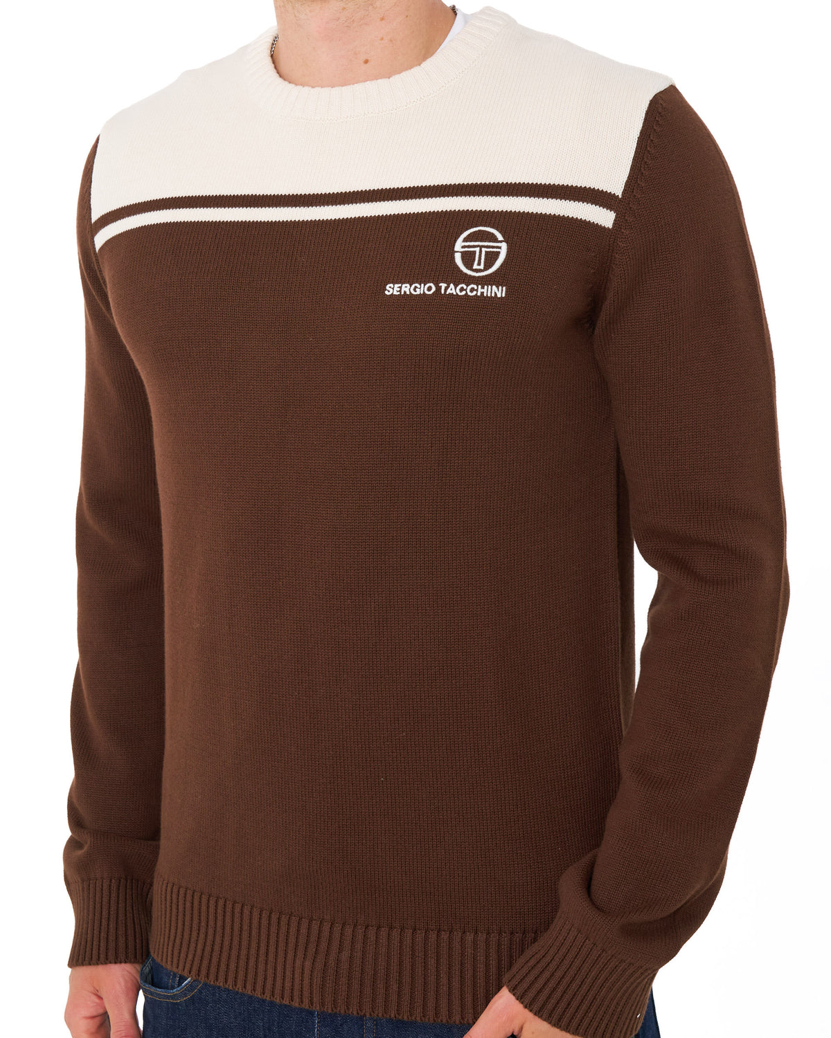 Sergio Tacchini New Young Line Crew Knit Brown/Gardenia