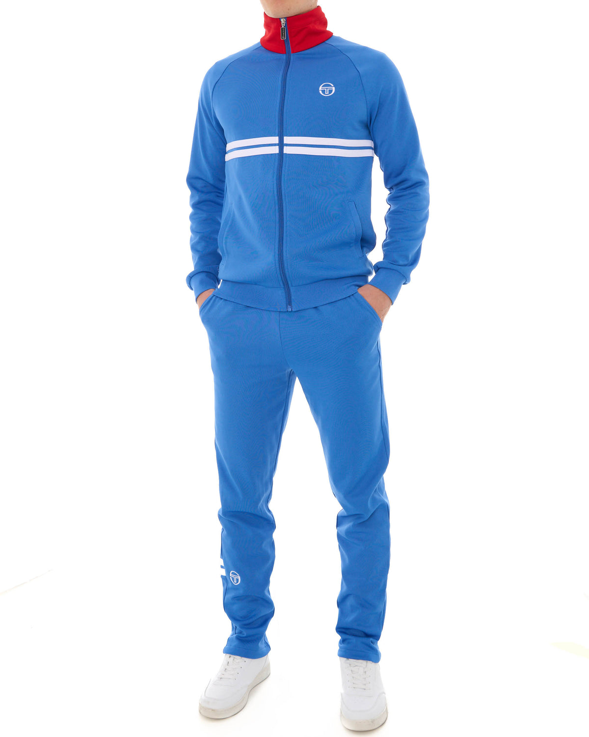 Sergio Tacchini Zip Bottom Track Pants Blue/White