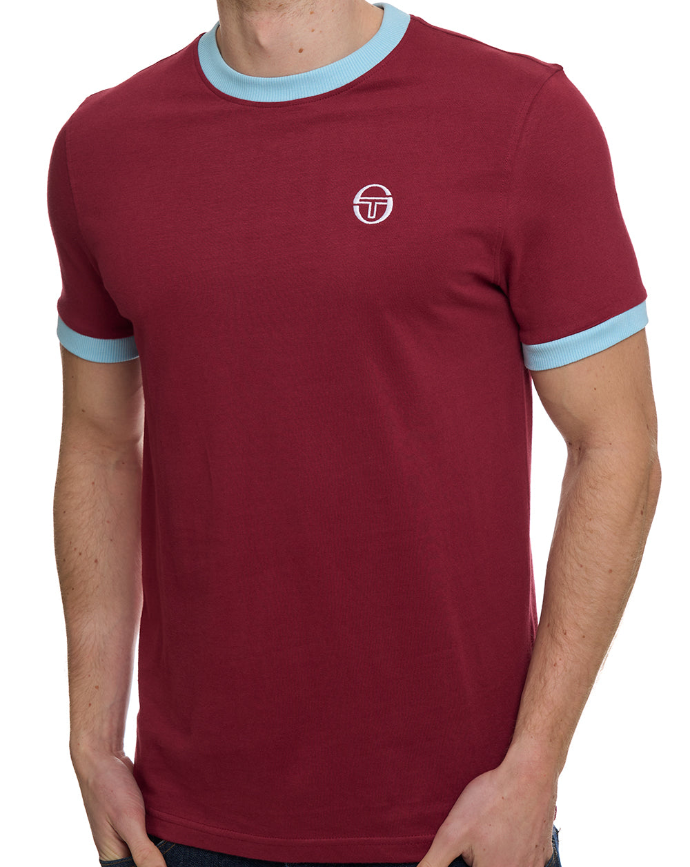 Sergio Tacchini Pro Ringer T-Shirt, weinrot/hellblau